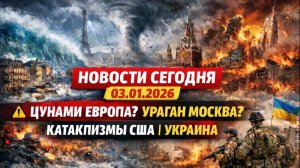 Новости Сегодня 03.01.2026 - ЧП, Катаклизмы, Россия, Москва Ураган, Цунами США, Европа Погода