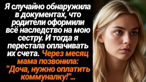Жизненные Истории/Я случайно обнаружила в документах, что родители оформили всё наследство на мою се
