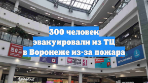 300 человек эвакуировали из ТЦ в Воронеже из-за пожара