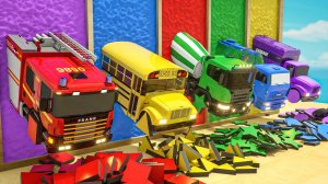 Мультяшки про машинки - Школьный автобус и 5 детских машинок! детские стишки и песенки для малышей