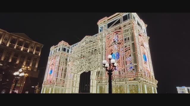 Новогодние огни Москвы 2026. Арбат и Тверской бульвар. смотреть онлайн