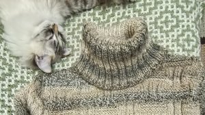 04-01-2026 Вязаный спицами мужской свитер/размер 54-56