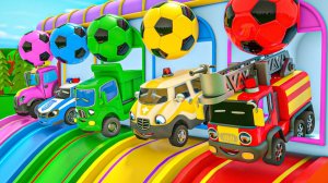 Мультяшки про машинки - Раскрась машинки разноцветными цветами - Детские стишки и песенки для детей