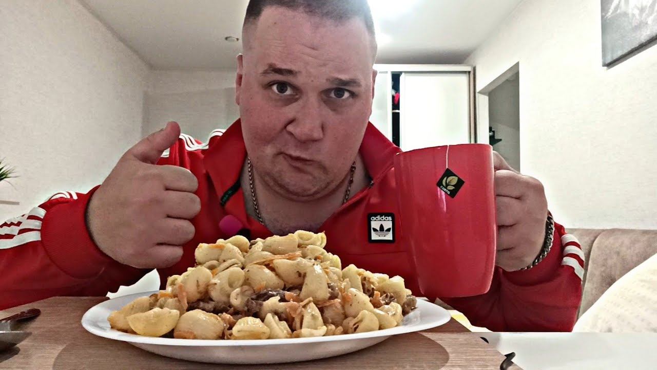 МУКБАНГ Макароны с тушёнкой / ОБЖОР Макароны с обжаркой и морковь по-корейски / MUKBANG ASMR смотреть онлайн