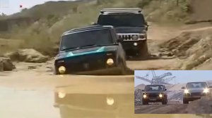 Немецкий тест драйв Лада Нива против Porsche Cayenne Turbo S и Hummer H2.