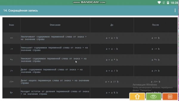 Python 014 Сокращенная запись
