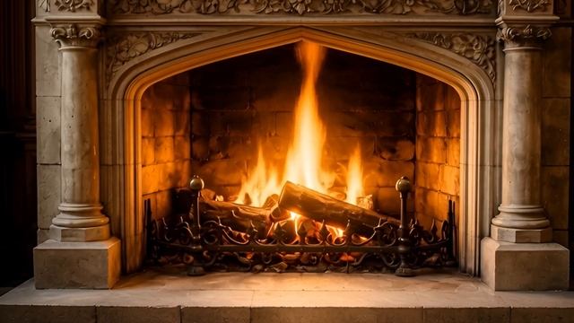 Ласковый огонь в старинном камине