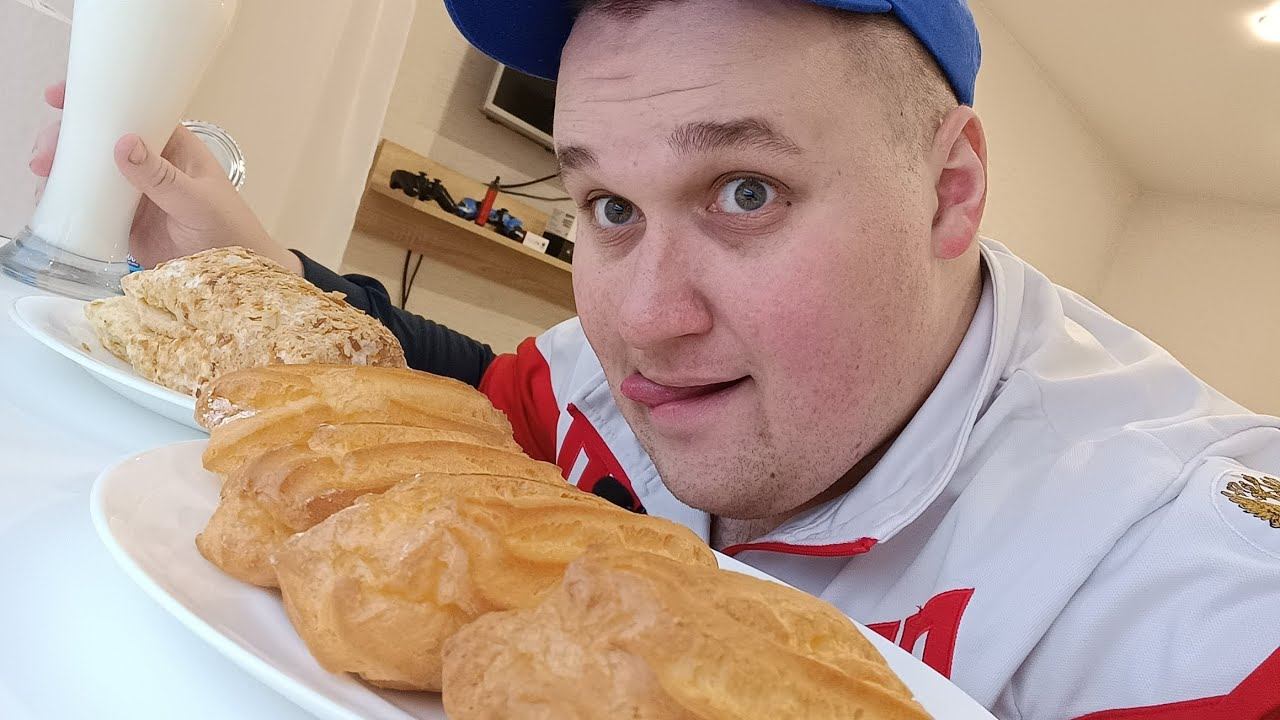 МУКБАНГ Эклеры и Торт Наполеон / Сладости / ОБЖОР сладостей / MUKBANG eclair смотреть онлайн