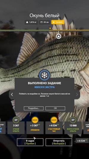 Трофей окунь белый #рр4