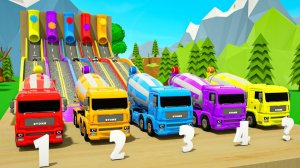 Мультяшки про машинки — Паровозик с бочками краски, Цветная горка, киндер сюрпризы — Детские песенки