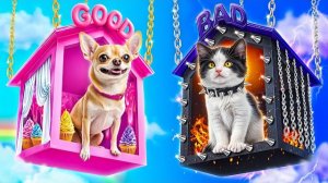 ℹ️ Хорошая собака vs плохая кошка! Мы построили секретные домики для питомцев!