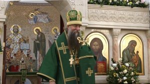 Иерей Марк Кравченко от лица клира и прихожан выразил еп. Егорьевскому Мефодию слова благодарности .