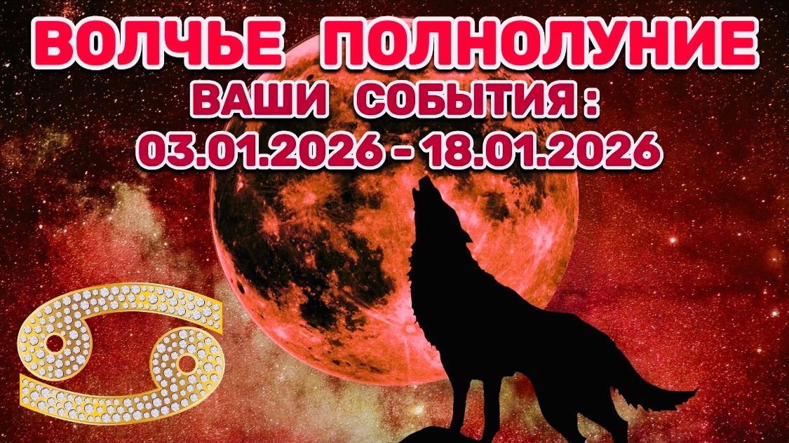 РАК: "СОБЫТИЯ от ПОЛНОЛУНИЯ с 3 по 18 ЯНВАРЯ 2026 года"!!! смотреть онлайн