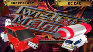 Twisted Metal 4 (PS1) Two Players Co-op Tournament: Microblast & RC Car