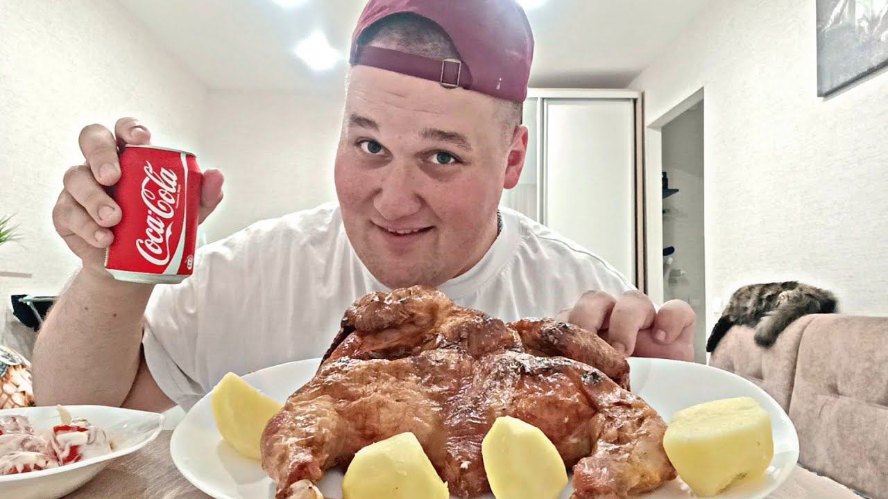 МУКБАНГ КУРИЦА гриль / ОБЖОР Кура гриль, картошка и кока кола / MUKBANG ASMR смотреть онлайн