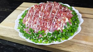 Праздничный МЯСНОЙ Салат "Довольный Мужчина". Необычный и вкусный Вкус.