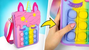 Как сделать сумку с поп-итом 🎒 Яркие поделки 🤩