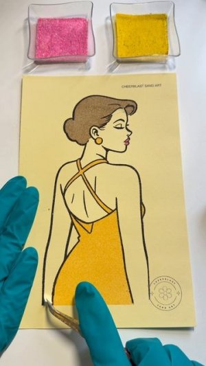 Картина Мерлин цветным песком.