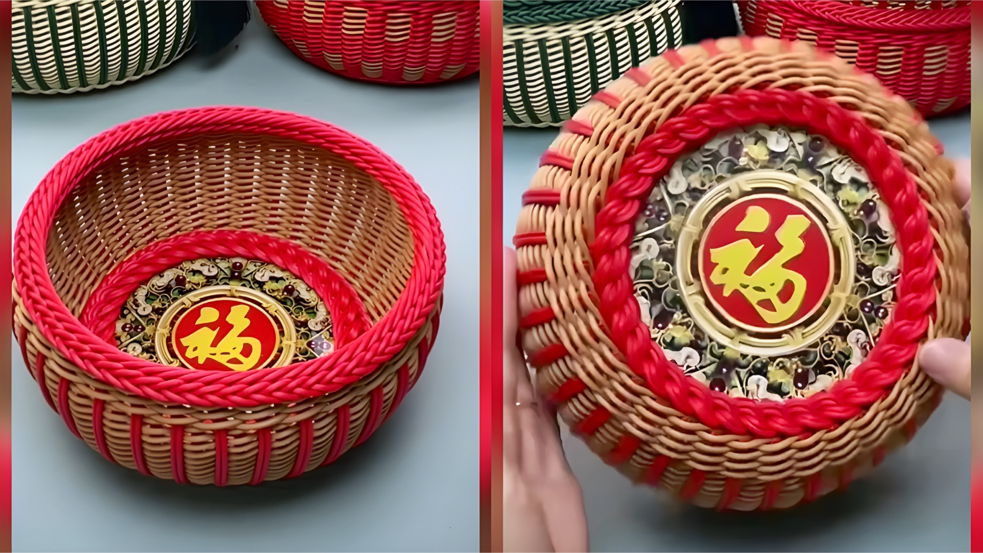 Фактурная корзина из ротанга на акриловом донышке смотреть онлайн