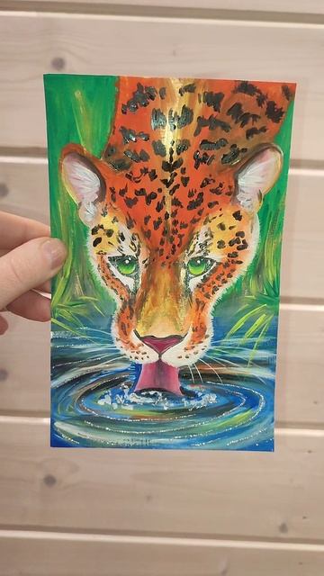 Рисунок леопарда акрилом. #акрил #рисование смотреть онлайн