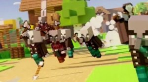 отбиваю рейд в деревни жителей в майнкрафте