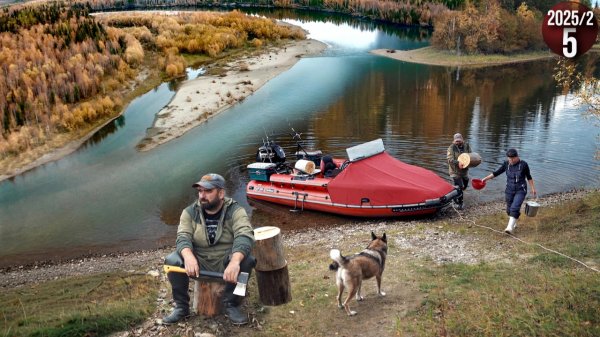 Изба на берегу горной реки Приполярного Урала. Щука на каждый заброс. Быт в тайге. Рыбные блюда  5с