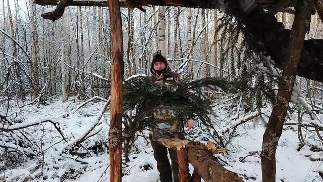 КАК СТАВИТЬ ПРОХОДНОЙ КАПКАН? СЛЕДЫ ЛОСЯ НА СНЕГУ. ПРОГУЛКА В ЛЕСУ. смотреть онлайн