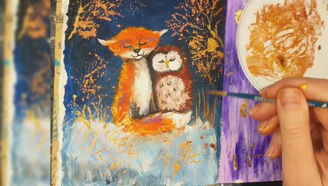 Рисунок акриловыми красками #рисунокпоэтапно смотреть онлайн