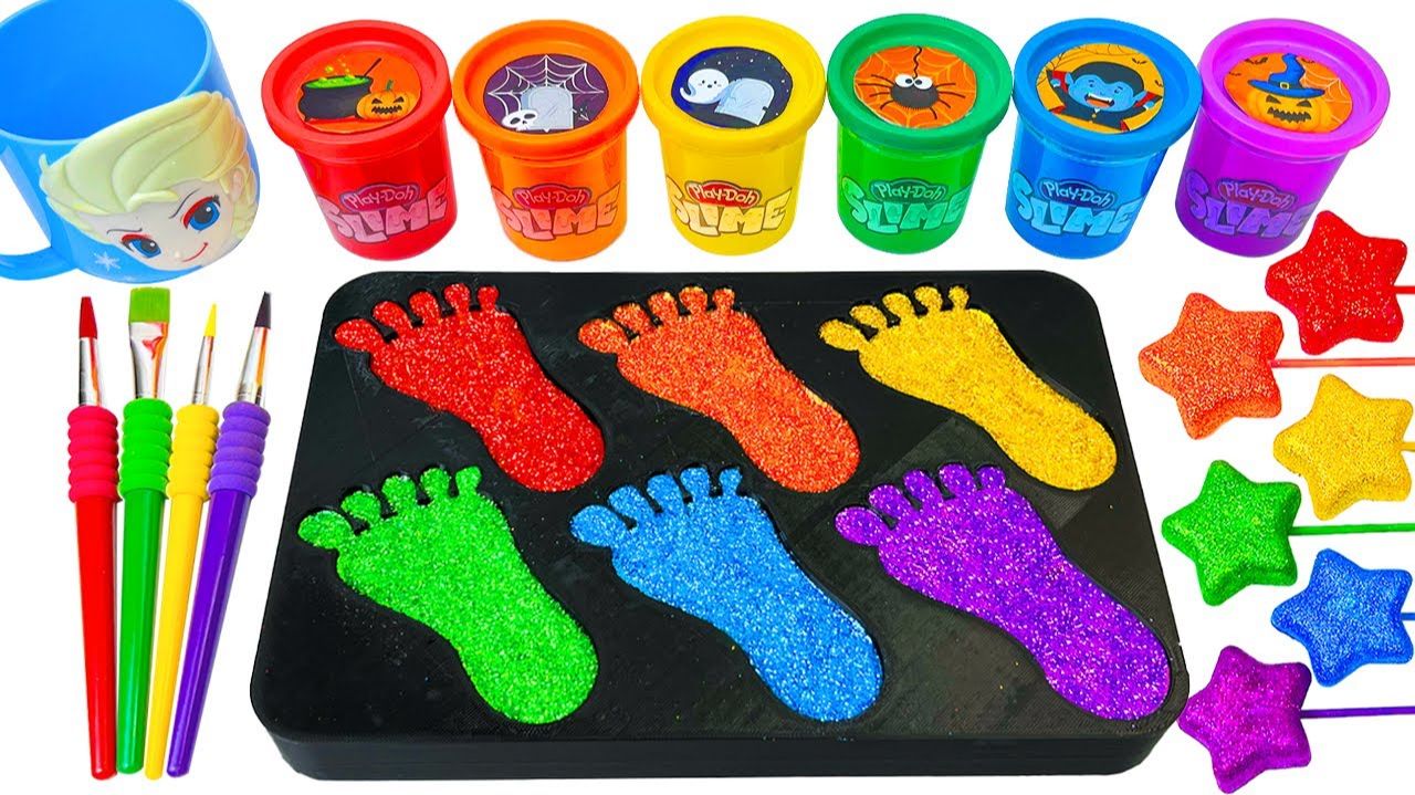 ИГРАЕМ В ЯРКИЕ СЛАЙМЫ ЗАЛИВАЕМ ЦВЕТНЫЕ СЛЕДЫ ВИДЕО ДЛЯ ДЕТЕЙ ДЕТСКИЙ КАНАЛ ИГРАЛКИ-ЗАЛИПАЛКИ