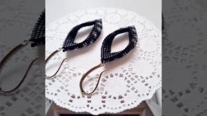 Серьги-ромбы с цветами🌼