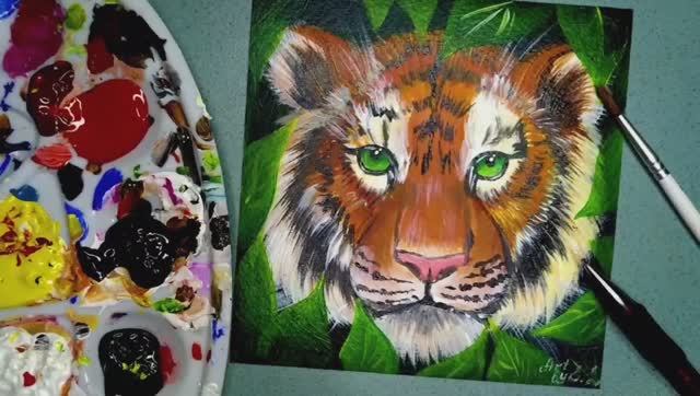 Как нарисовать тигра поэтапно. Видеоурок с объяснением. смотреть онлайн