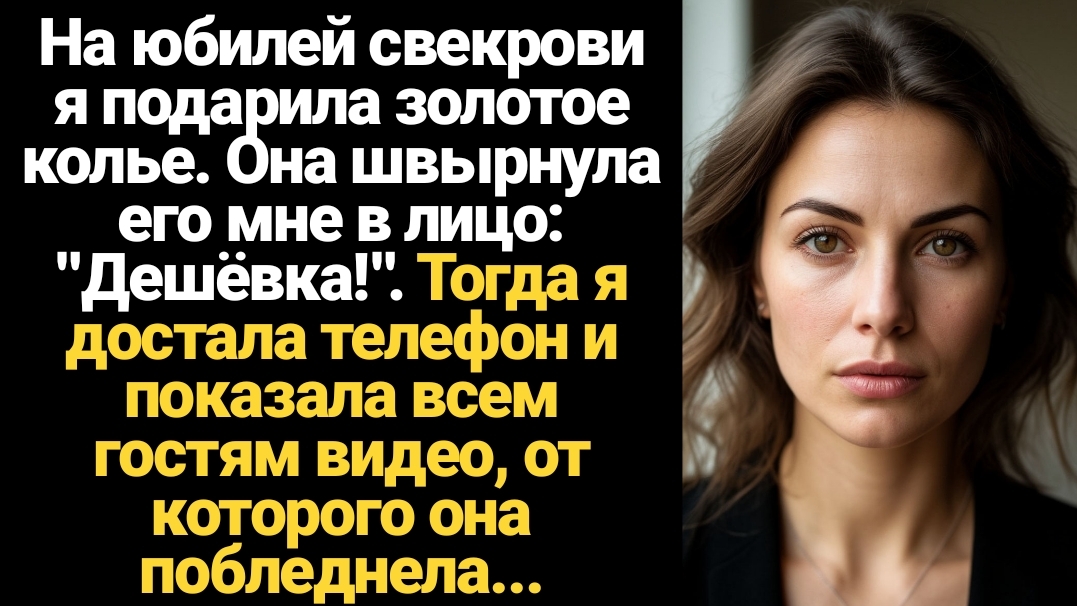 ИСТОРИИ ИЗ ЖИЗНИ/На юбилей свекрови я подарила золотое колье. Она швырнула его мне в лицо: "Дешёвка! смотреть онлайн