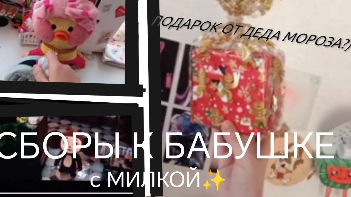 ВЛОГ С МИЛКОЙ!!!  РАСПАКОВКА НОВОГОДНЕГО ПОДАРКА+ СБОРЫ К БАБУШКЕ✨)