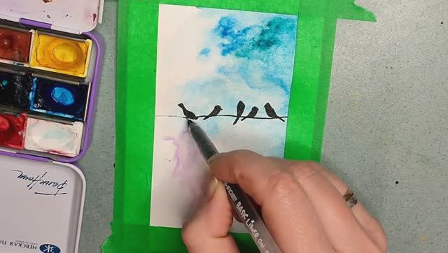 Очень лёгкий рисунок акварелью 🎨 #акварель смотреть онлайн