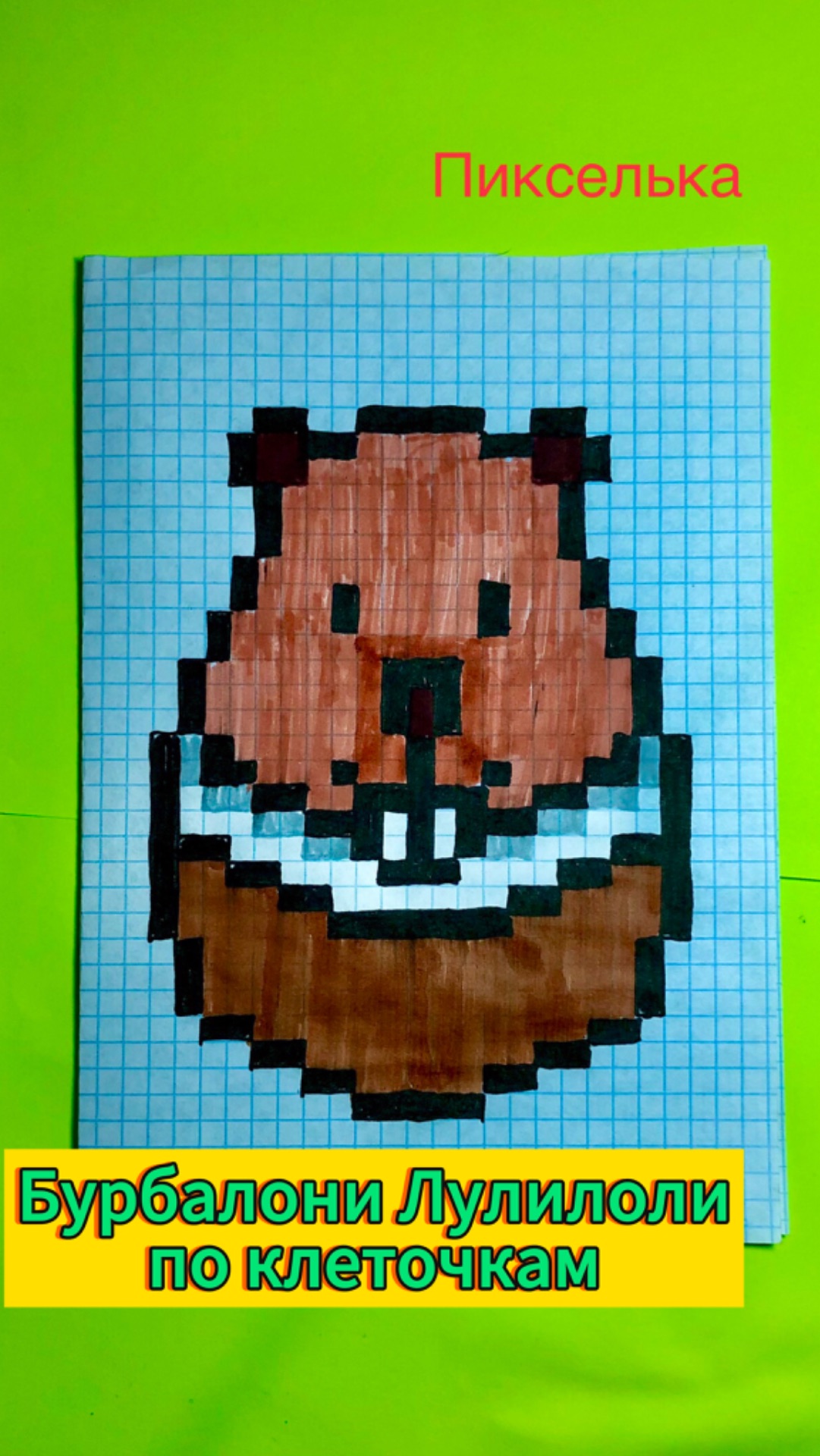 Как рисовать капибару в кокосе ❤️ Рисунки по клеточкам #пикселька смотреть онлайн