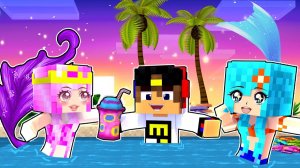 СЕМЬЯ РУСАЛОК НА НЕОБИТАЕМОМ ОСТРОВЕ в МАЙНКРАФТ ДЕВУШКА НУБ И ПРО ВИДЕО ТРОЛЛИНГ MINECRAFT Евгенбро