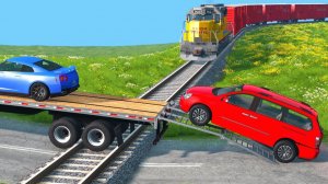 Автомобили против рельсов и глубокой воды 😱 | BeamNG.Drive | Бемиджи Драйв