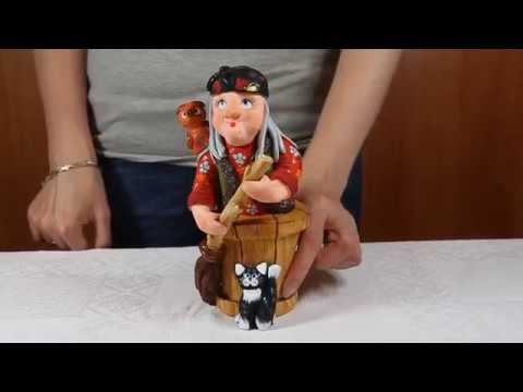 Статуэтка Баба Яга в ступе | Статуэтка - Баба Яга в ступе