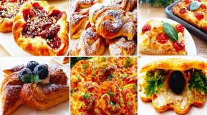 Рецепты из слоеного теста ! ТОП-6 ! Быстрая выпечка! Пальчики оближешь! Просто и очень вкусно!