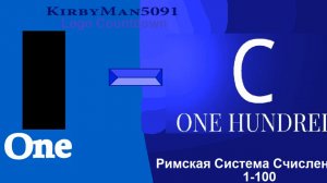 KirbyMan Logo Countdown 1-100 но римскими цифрами.