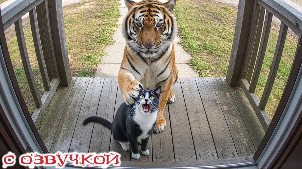 Приколы с котами! С ОЗВУЧКОЙ! САМЫЕ СМЕШНЫЕ ЖИВОТНЫЕ! Смешные котики! УГАР! смотреть онлайн