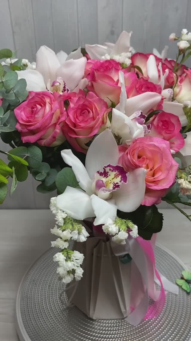 Букет из роз и орхидей без упаковки смотреть онлайн