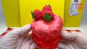 ASMR Слайм своими руками Еда Пончики Вафли Клубничный чизкейк Фруктовый тарт Zuru Slime Mart
