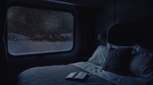 Ночное путешествие сквозь снежную бурю🚂Атмосфера спального вагона для глубокого сна и спокойствия