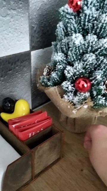 Купили маленькую ёлочку на кухню.