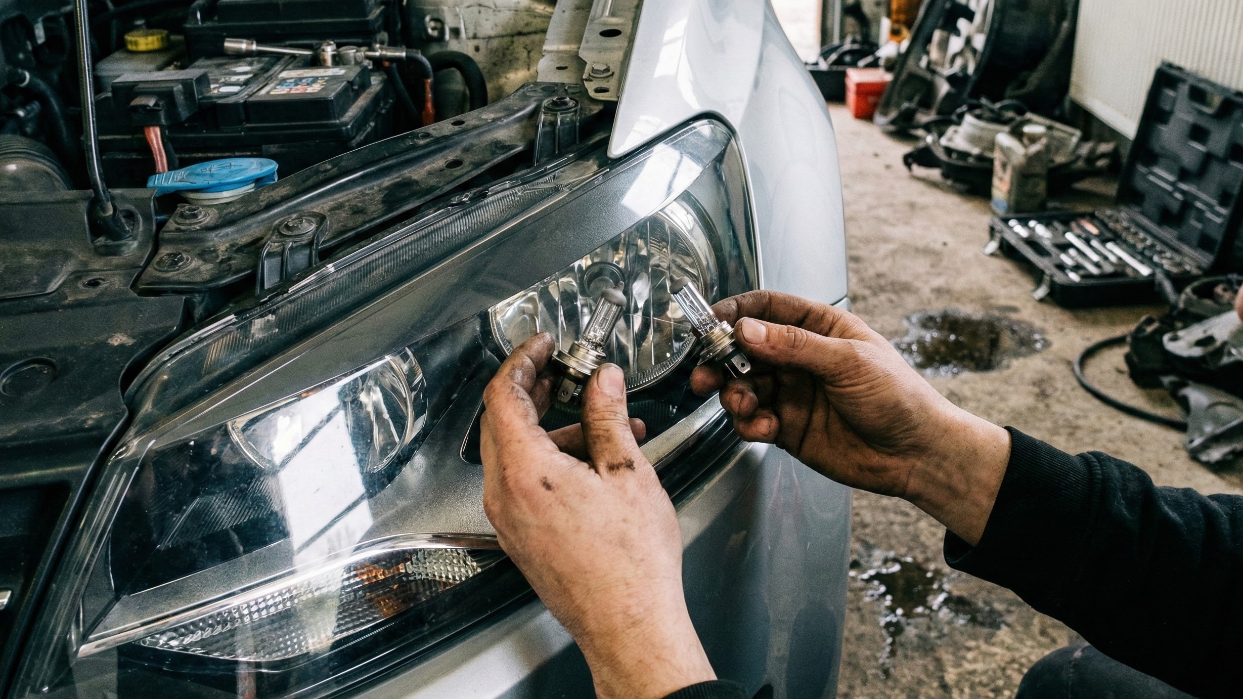 лампочки в фары замена ближний свет Фольксваген поло смотреть онлайн