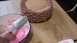 Корзина роз Оформление торта Украшение торта кремом