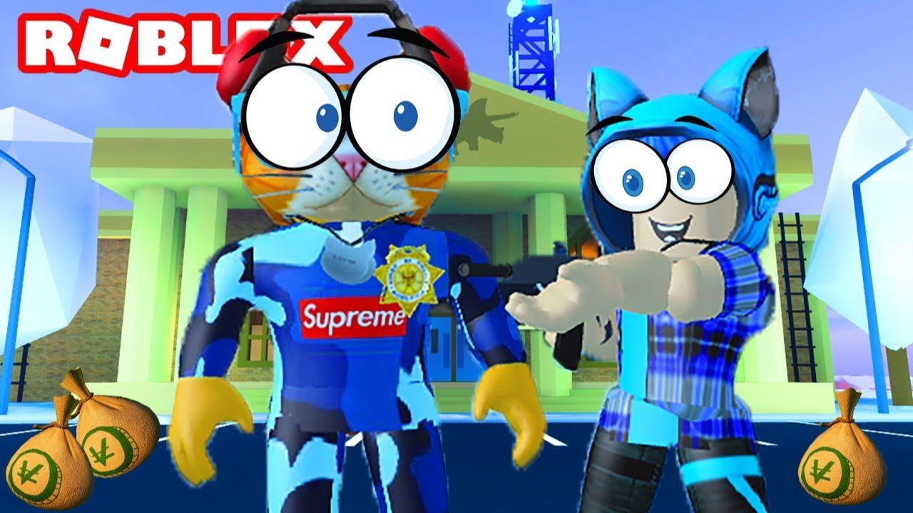 ДВА КОТА ЧИТЕРА В РОБЛОКС ПОБЕГ ИЗ ТЮРЬМЫ! ROBLOX Jailbreak Котик Игроман и КОТЁНОК ЛАЙК