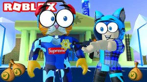 ДВА КОТА ЧИТЕРА В РОБЛОКС ПОБЕГ ИЗ ТЮРЬМЫ! ROBLOX Jailbreak Котик Игроман и КОТЁНОК ЛАЙК