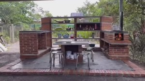 Дачная летняя кухня из кирпича своими руками